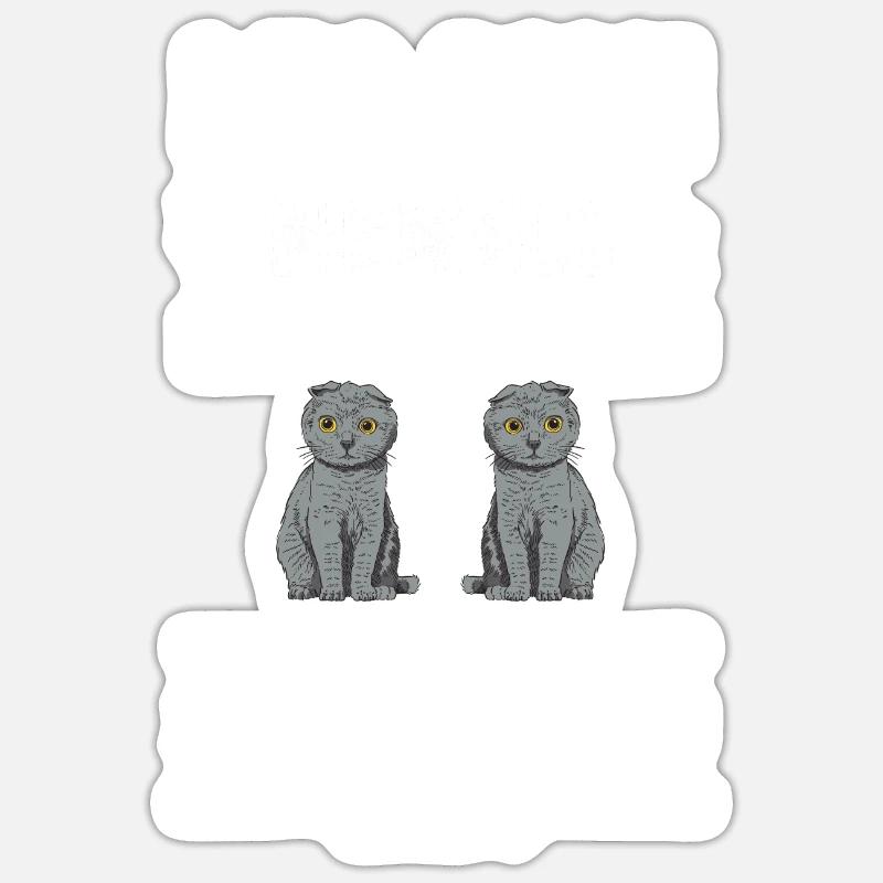 Scottish Fold Katze - Sticker Größe S (10 x 10 cm) - Mattweiß