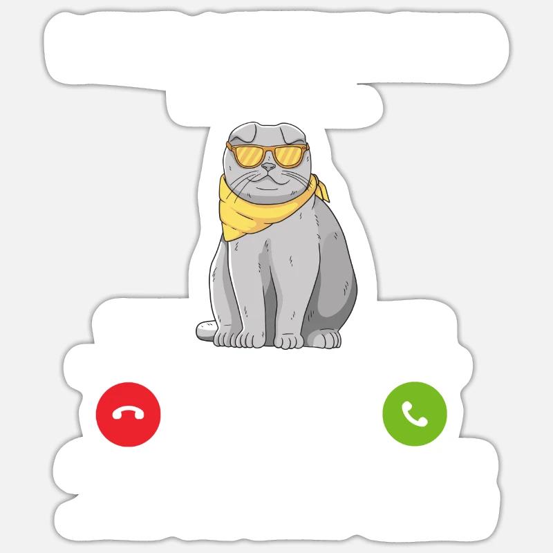 Scottish Fold Katze Sticker Größe S (10 x 10 cm)