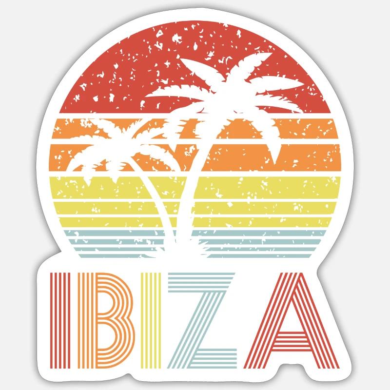 Ibiza - Sticker taille S (10 x 10 cm) - blanc mat