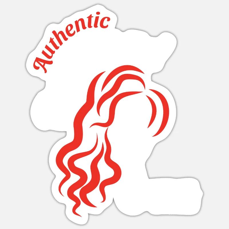 Rothaarig Authentic Redhead Rote Haare - Sticker Größe S (10 x 10 cm) - Mattweiß