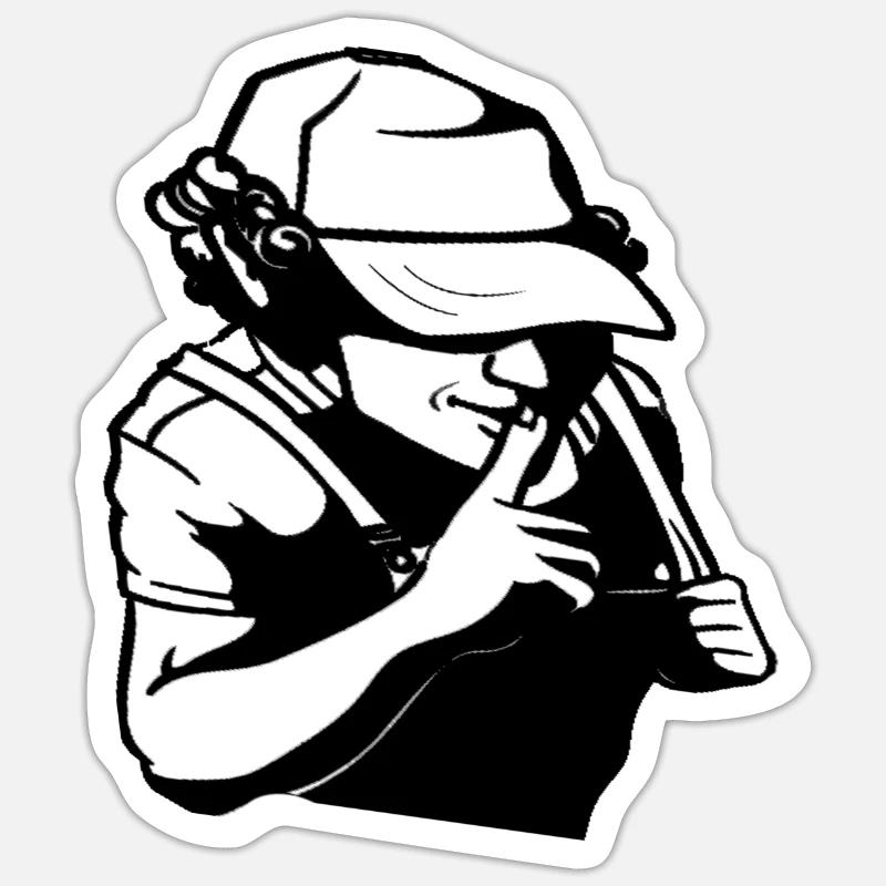 man, humane design - Sticker size S (10 x 10 cm) - white matte