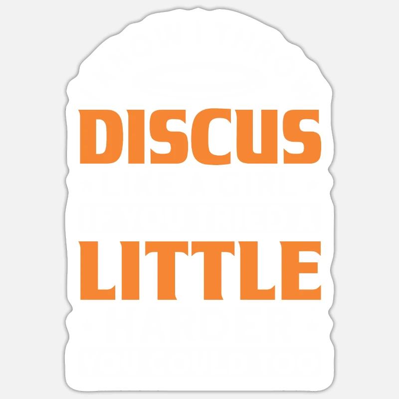 Diskuswurf Diskuswerfer Leichtathletik Diskus Sticker Größe S (10 x 10 cm)