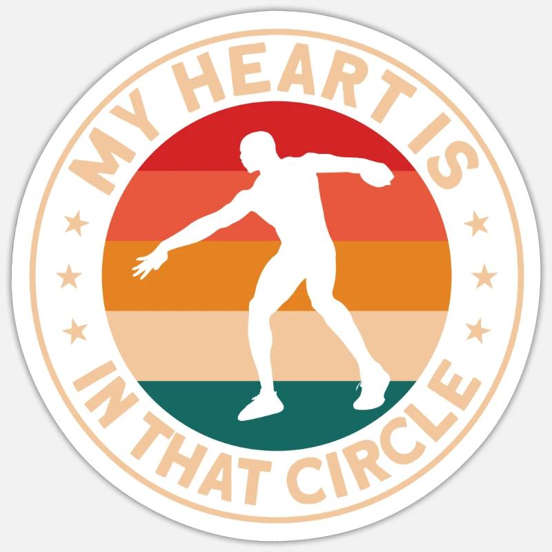 Diskuswurf Diskuswerfer Leichtathletik Diskus - Sticker Größe S (10 x 10 cm) - Mattweiß