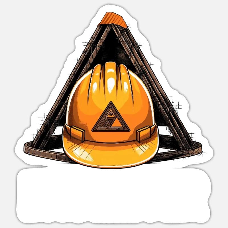 Bauleiter Bauarbeiter Kostüm Bauaurbeiterhelm Helm - Sticker Größe S (10 x 10 cm) - Mattweiß