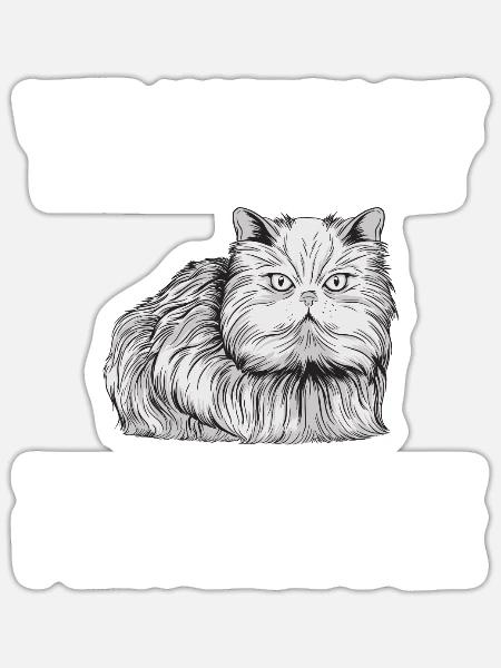 Persakatze Katze - Sticker Größe S (10 x 10 cm) - Mattweiß