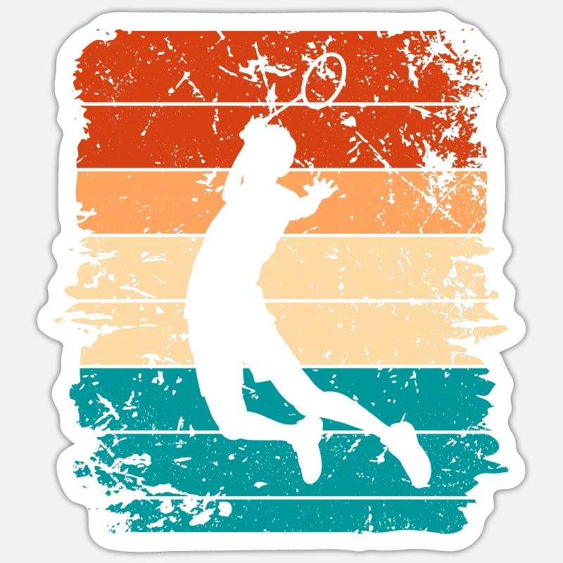 Badminton - Sticker taille S (10 x 10 cm) - blanc mat