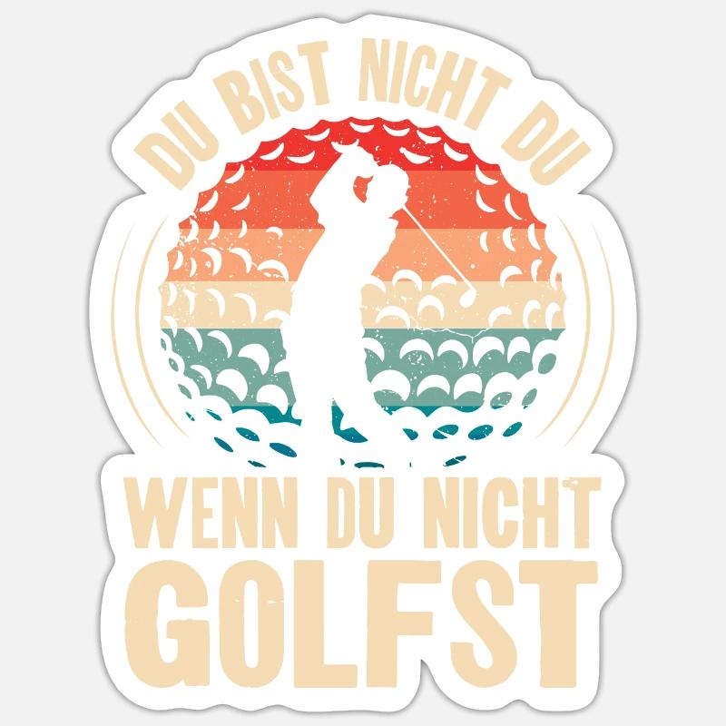 Golf Golfer - Sticker Größe S (10 x 10 cm) - Mattweiß