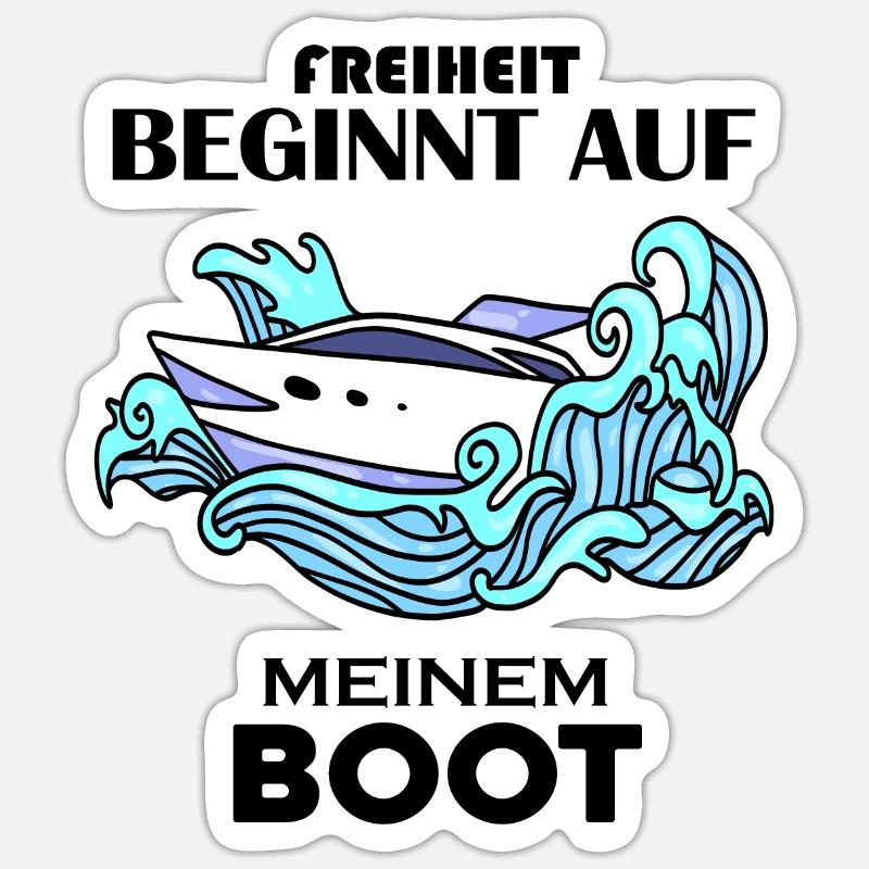 Boote Motorboot - Sticker Größe S (10 x 10 cm) - Mattweiß
