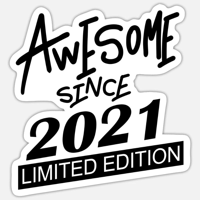 2021 - Millésime 2021 - Sticker taille S (10 x 10 cm) - blanc mat