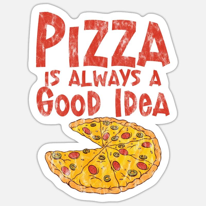 La pizza est toujours une bonne idée 3 - Sticker taille S (10 x 10 cm) - blanc mat