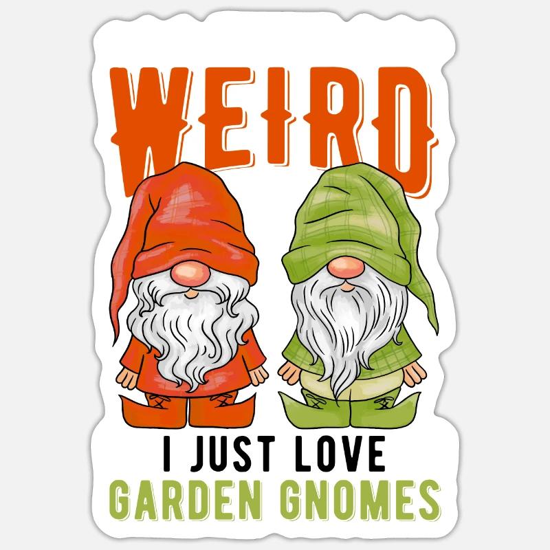 Gartenzwerge Gartenzwerge - Sticker Größe S (10 x 10 cm) - Mattweiß