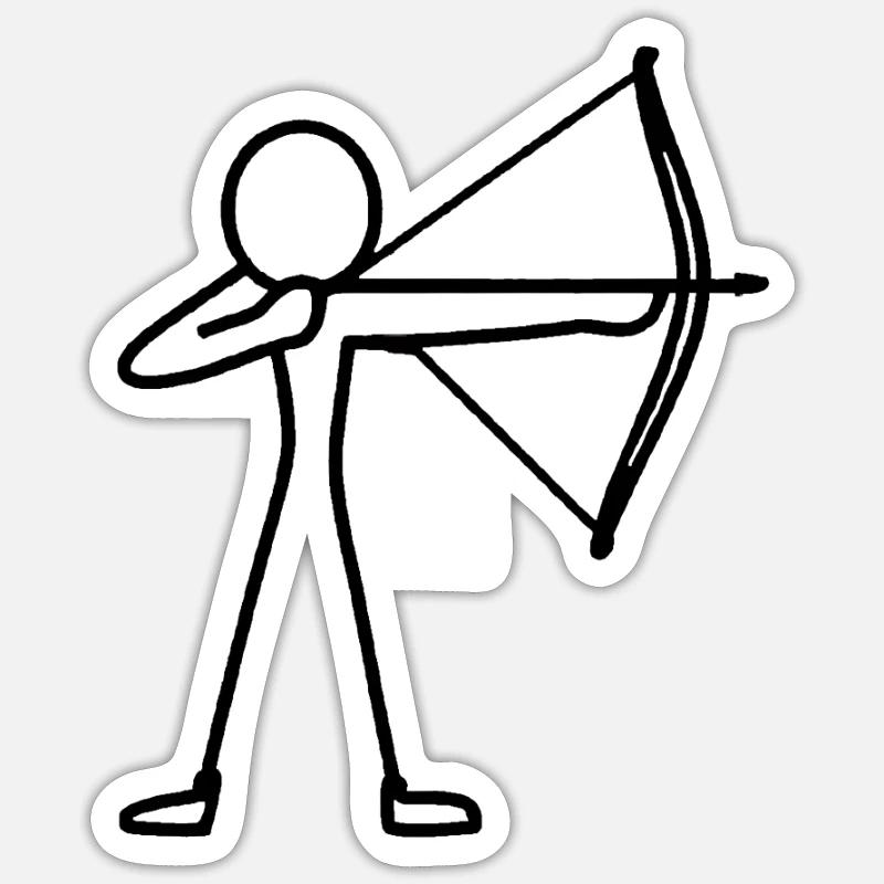 Archer à l’arc à l’arc à l’arc - Sticker taille S (10 x 10 cm) - blanc mat