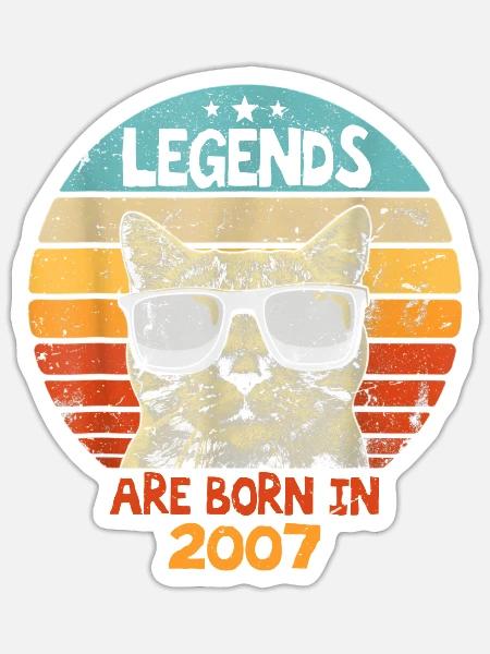 Die Legenden wurden 2007 geboren Jubiläumsgeschenk - Sticker Größe S (10 x 10 cm) - Mattweiß