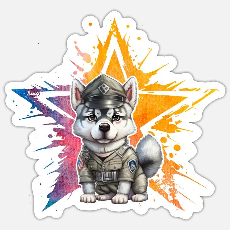 Husky - Sticker Größe S (10 x 10 cm) - Mattweiß