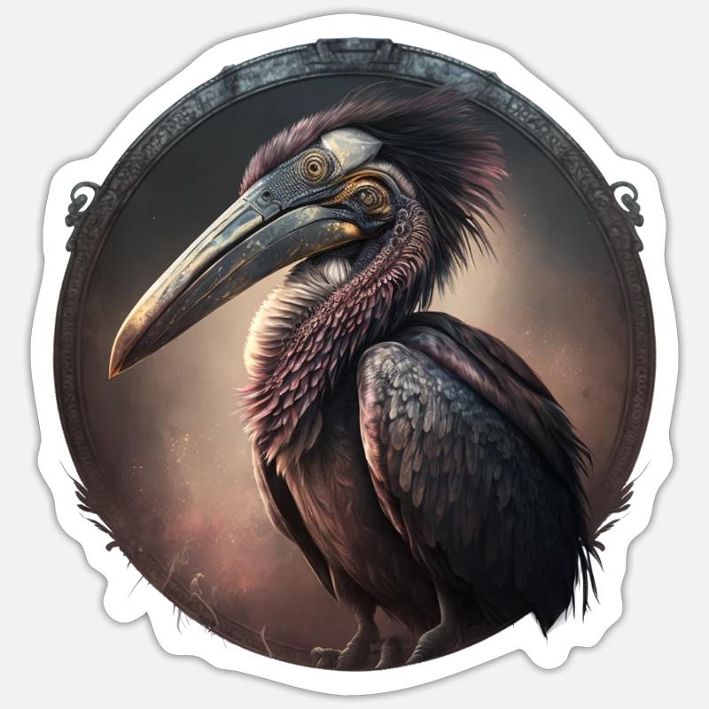 Schuhschnabel - Sticker Größe S (10 x 10 cm) - Mattweiß