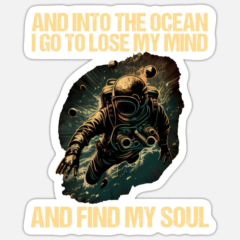 Diving Diver Diver - Sticker size S (10 x 10 cm) - white matte