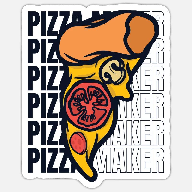 Pizza Maker Pizzaofen Pizza Pizzablech Pizzabäcker Sticker Größe S (10 x 10 cm)