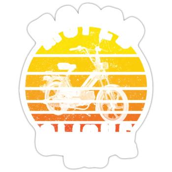 Moped Clique Roller Mokick Zweirad Fahrer 1987 - Sticker Größe S (10 x 10 cm) - Mattweiß - Vorne