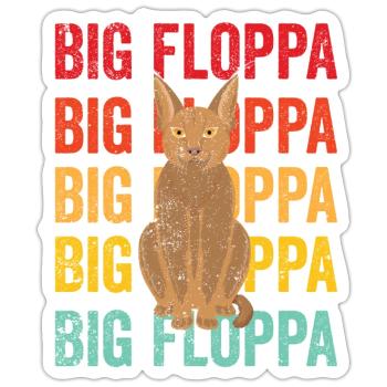 Big Floppa Karakal Katze Meme Retro - Sticker Größe S (10 x 10 cm) - Mattweiß - Vorne