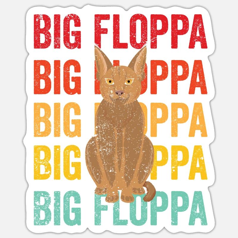 Big Floppa Karakal Katze Meme Retro Sticker Größe S (10 x 10 cm)
