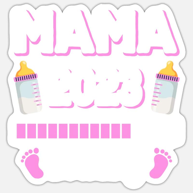 Mama 2023 Loading Mutter Mütter Mom Muttertag Sticker Größe S (10 x 10 cm)