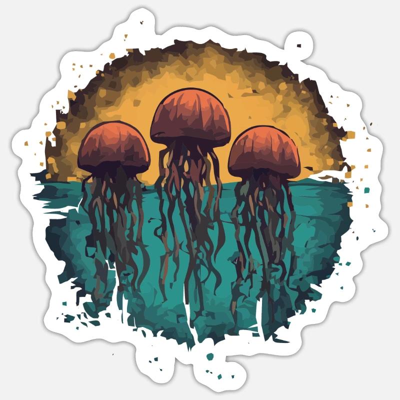 Jellyfish Sticker size S (10 x 10 cm)
