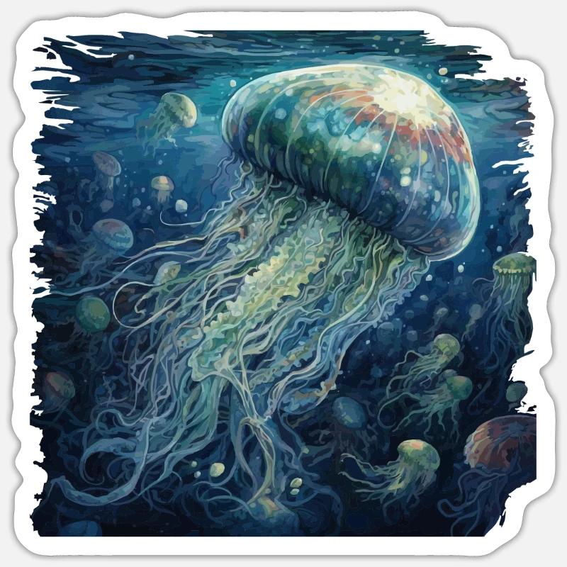 Jellyfish Sticker size S (10 x 10 cm)
