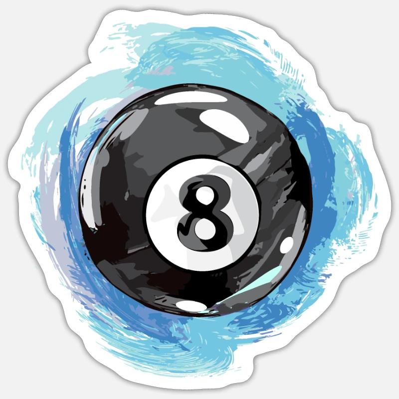 Tournoi de billard - Sticker taille S (10 x 10 cm) - blanc mat