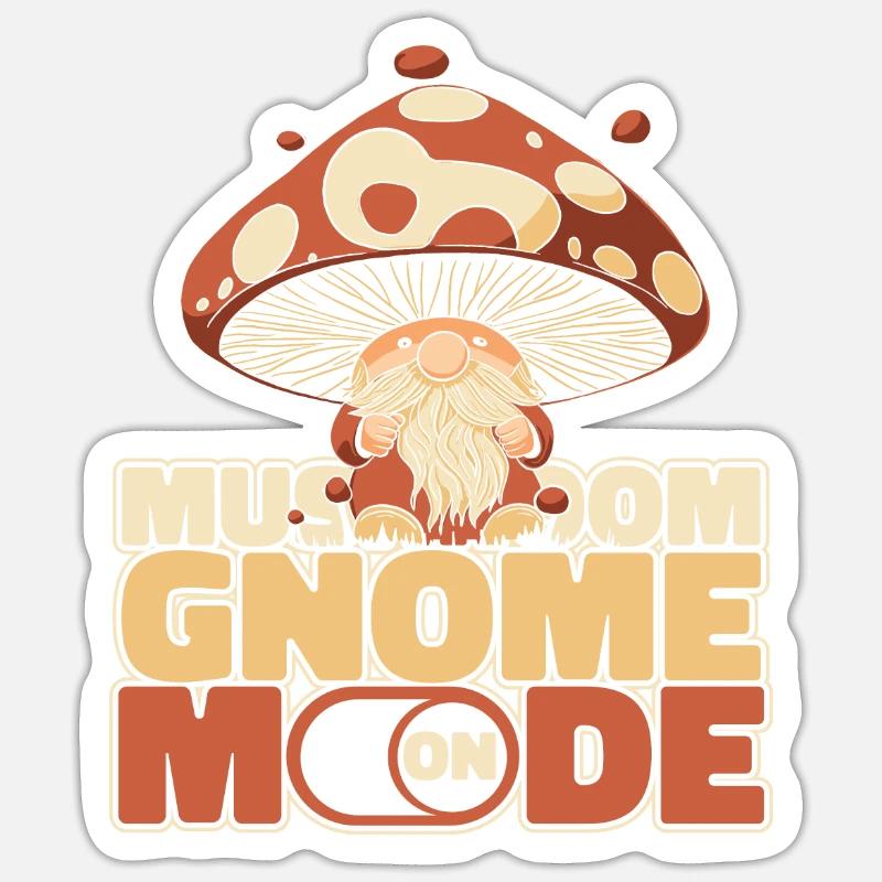 Cueilleurs de champignons Champignons Nain de champignons - Sticker taille S (10 x 10 cm) - blanc mat