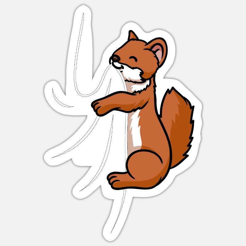 Biting Weasel - Sticker size S (10 x 10 cm) - white matte