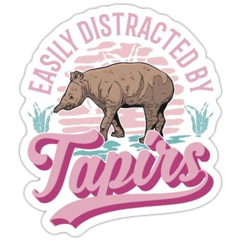 Easily distracted by Tapirs - Sticker Größe S (10 x 10 cm) - Mattweiß - Vorne