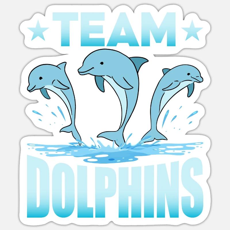 Team Dolphins - Sticker size S (10 x 10 cm) - white matte
