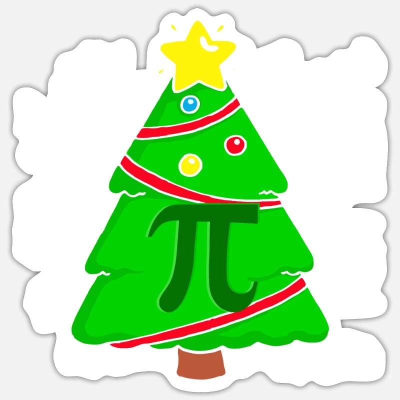 Pi Math Arbre de Noël Mathématicien Mathématiques Sticker taille S (10 x 10 cm)