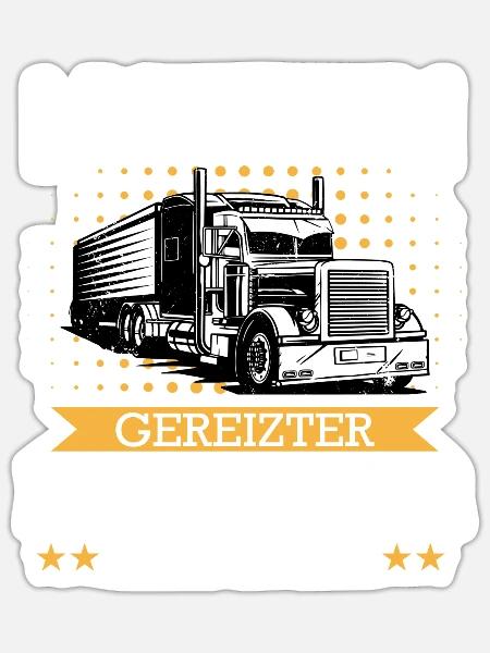 LKW Fahrer Fernfahrer Lastkraftwagenfahrer - Sticker Größe S (10 x 10 cm) - Mattweiß