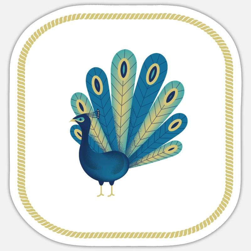 Peacock Bird - Sticker size S (10 x 10 cm) - white matte