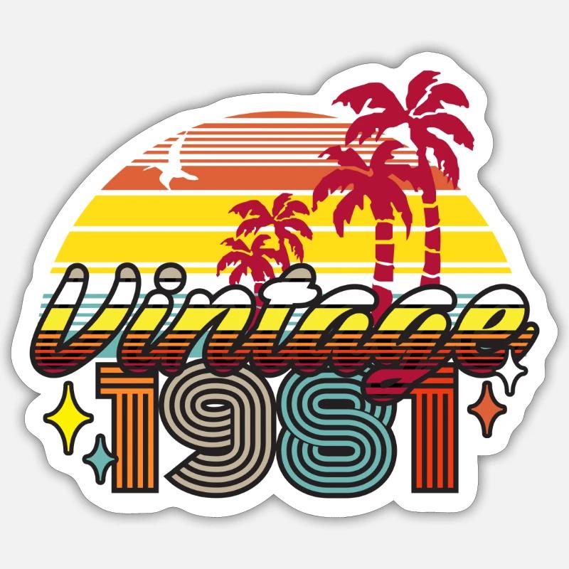 Millésime 1981 - Sticker taille S (10 x 10 cm) - blanc mat