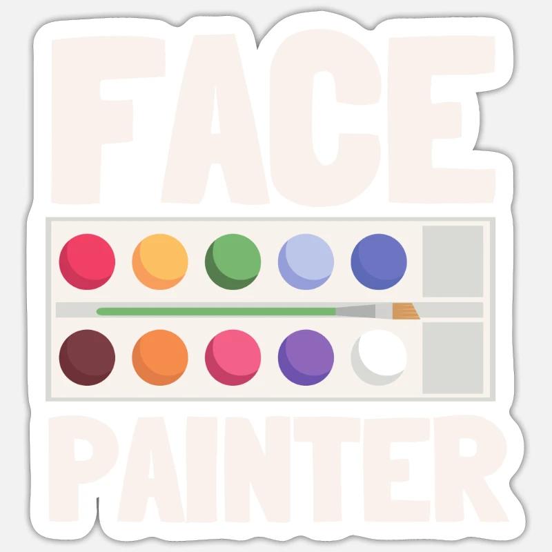 Face Painter E Face Painting - Sticker formato S (10 x 10 cm) - bianco opaco