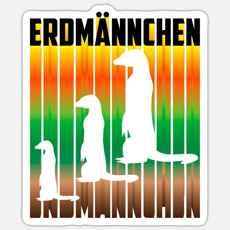 DIE ERDMÄNNCHEN Meerkats - Sticker Größe S (10 x 10 cm) - Mattweiß