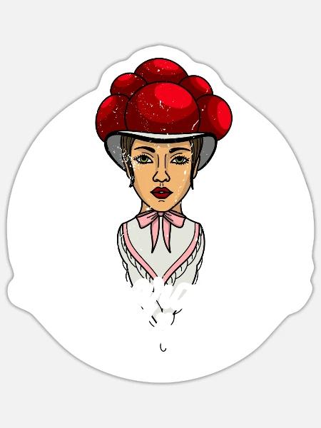 Schwarzwaldmädel Frauen Bollenhut Schwaben - Sticker Größe S (10 x 10 cm) - Mattweiß
