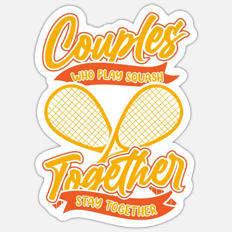 Squash Paar - Sticker Größe S (10 x 10 cm) - Mattweiß