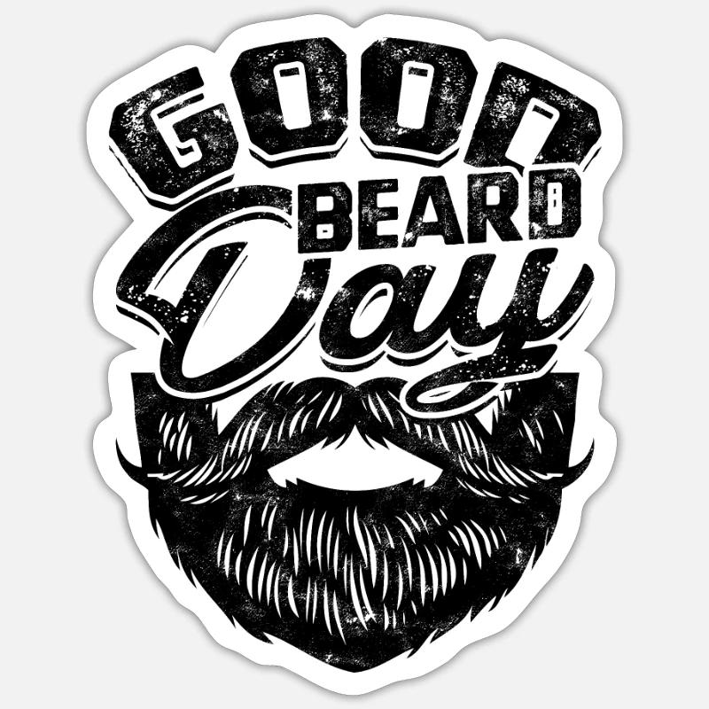 Good beard day - Beard - Sticker size S (10 x 10 cm) - white matte