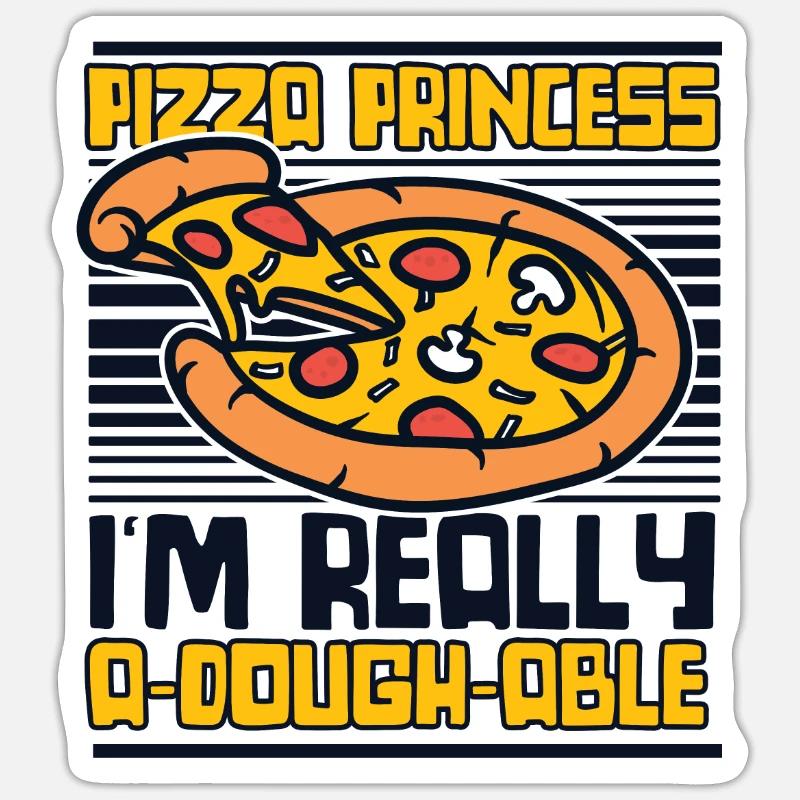 Pizza Princess Pizza Pizzablech Pizzaofen - Sticker Größe S (10 x 10 cm) - Mattweiß