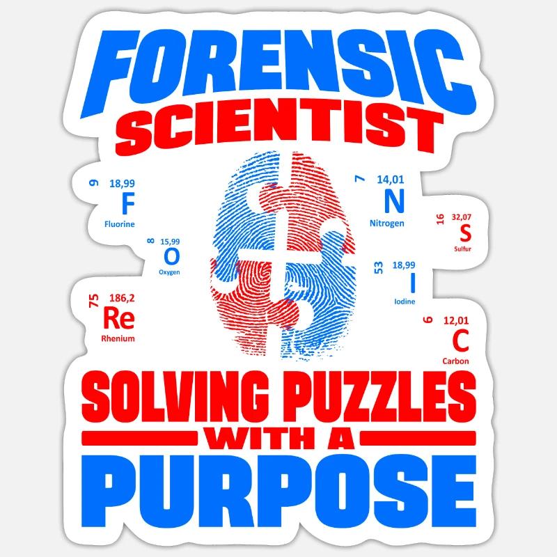 Criminology Forensic Scientist Solving Puzzles Sticker Größe S (10 x 10 cm)