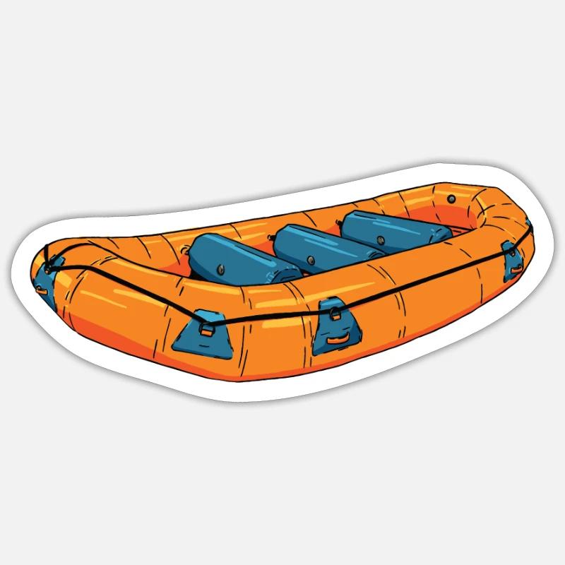 Rafting - Sticker size S (10 x 10 cm) - white matte