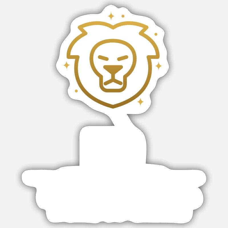 Lion - Sticker taille S (10 x 10 cm) - blanc mat