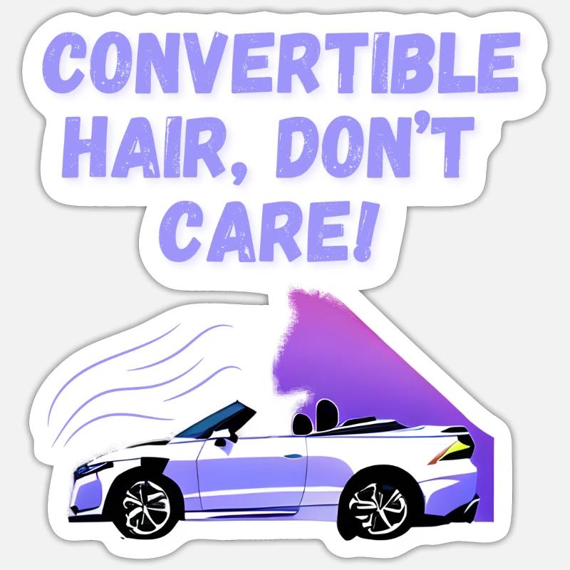Lustiger Cabriolet Spruch Englisch Cabrio Spaß - Sticker Größe S (10 x 10 cm) - Mattweiß