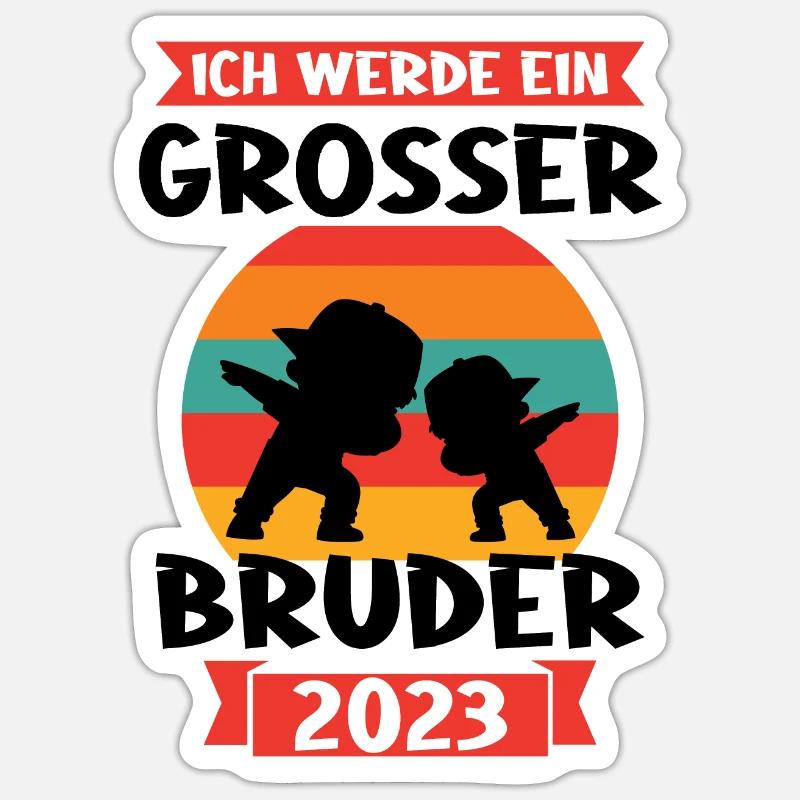 Junge Dabbing Dabbing Brüder Geschenk - Sticker Größe S (10 x 10 cm) - Mattweiß