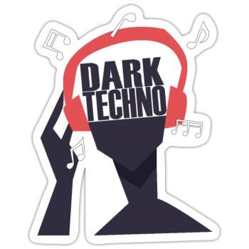 Meine Kopfhörer Spielen Nur Dark Techno - Sticker Größe S (10 x 10 cm) - Mattweiß - Vorne