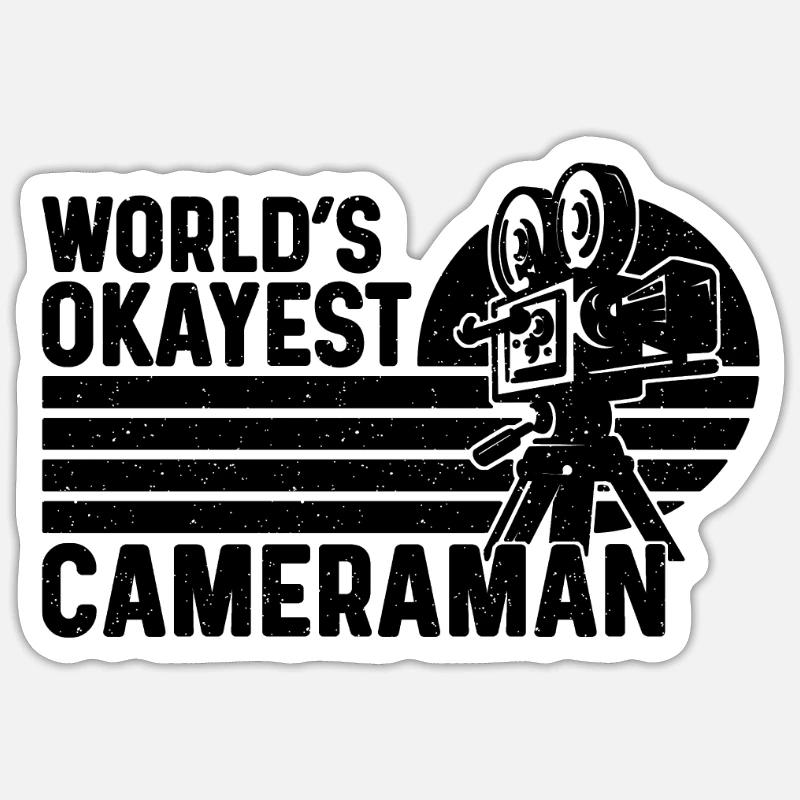 Caméraman le plus correct du monde Opérateurs de caméra rétro Sticker taille S (10 x 10 cm)