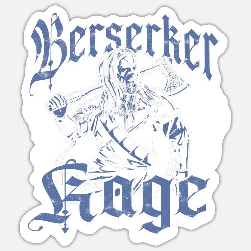 Berserker rage - Viking - Sticker taille S (10 x 10 cm) - blanc mat